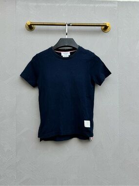 🚩steal Thom Browne Navy Short Sleeve Crewneck Tee